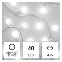 DEKORAČNÉ LED SVIETIDLO studená biela - biela, Design, kov/plast (400cm)