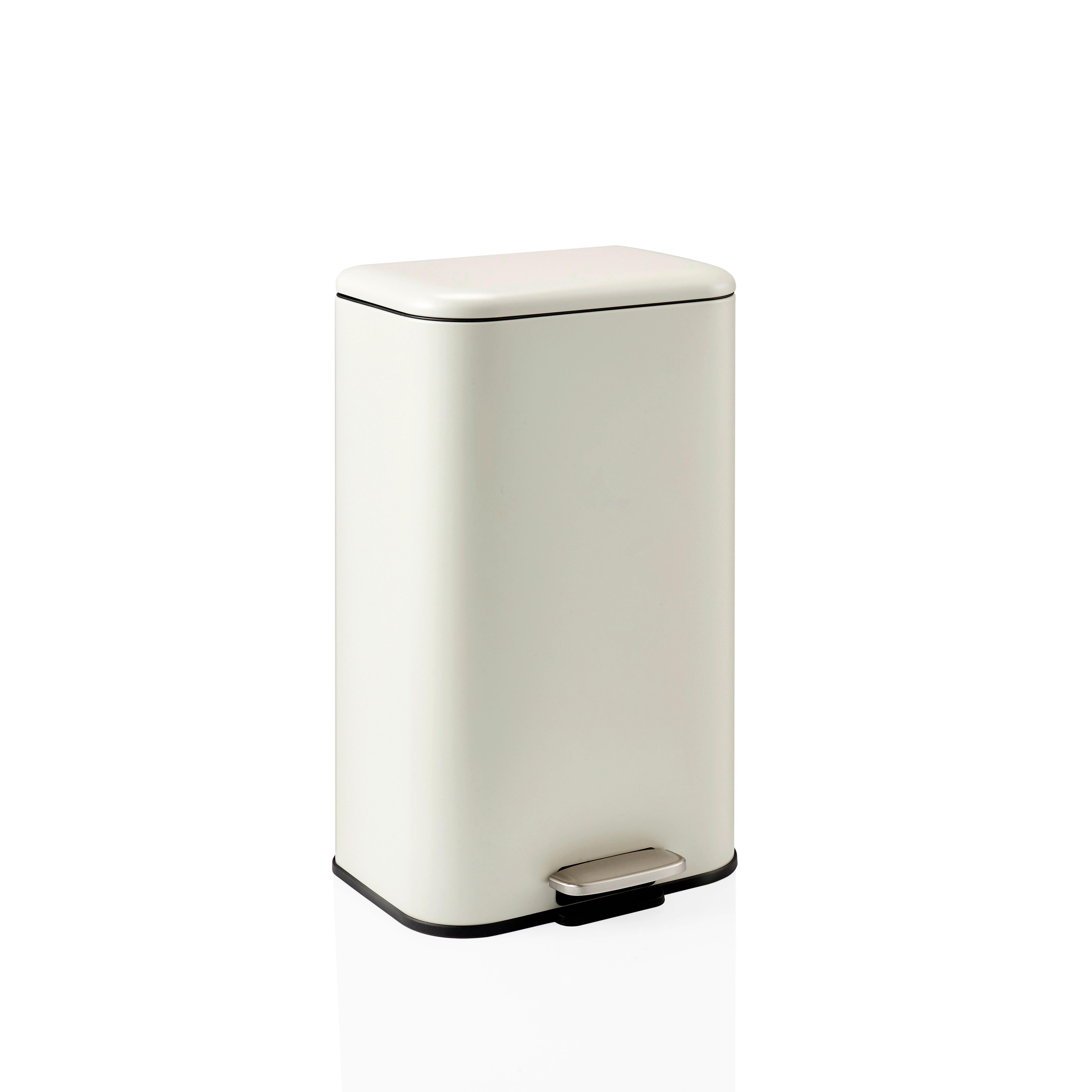 ABFALLEIMER Clean Beige B: 29cm - Beige/Schwarz, MODERN, Kunststoff/Metall (29/62/35cm) - MID.YOU