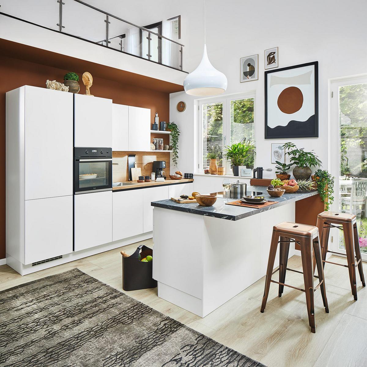 Einbauküche Las Vegas Frei Planbar Modern, Grifflos - MODERN, Holzwerkstoff - Vertico