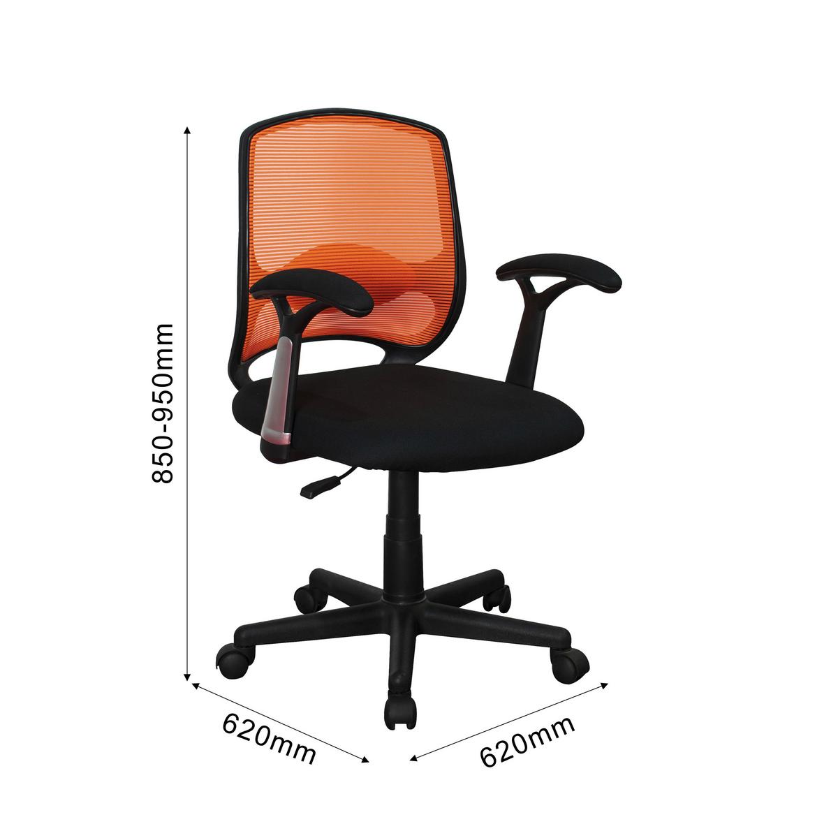 Kancelárska stolička PALERMO - oranžová/čierna, Modern, textil/plast (60/94/59cm)