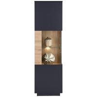 Vitrine Denver B: 60 Cm Grau/eiche Dekor - MODERN, Glas/Holzwerkstoff (60/209,5/41,6cm)