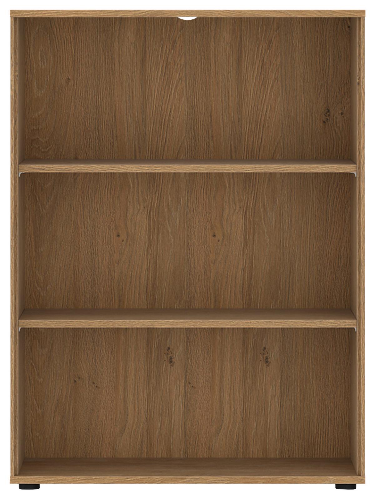 Regal Calzado Steineiche B: 75cm - Eichefarben/Schwarz, MODERN, Holzwerkstoff (75/100/35cm)