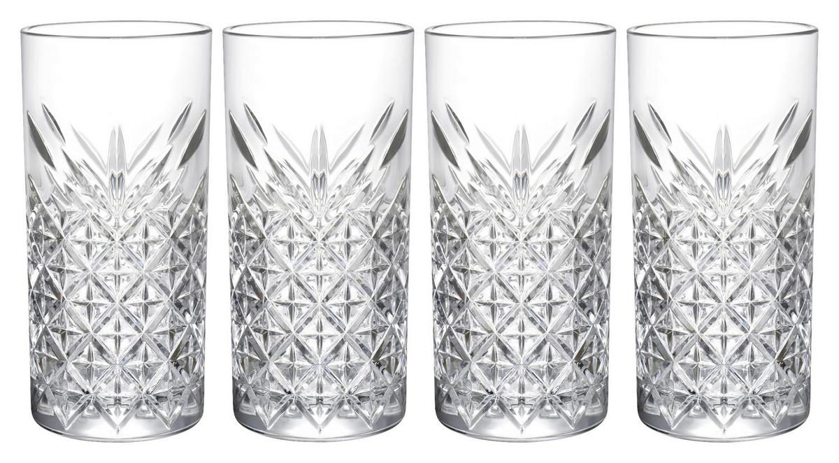 Longdrinkglas 4-Teilig ca. 295ml Transparent - Transparent, Basics, Glas (295ml) - Mäser