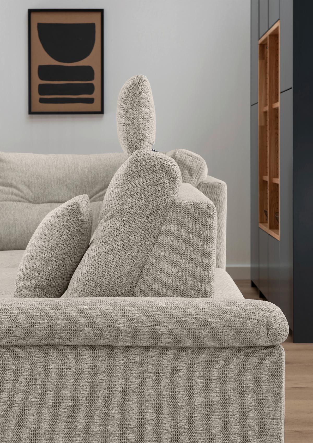 Ecksofa Brizzini, Beige S: 206x264 Cm - Beige/Naturfarben, MODERN, Textil (206/264cm) - Livetastic