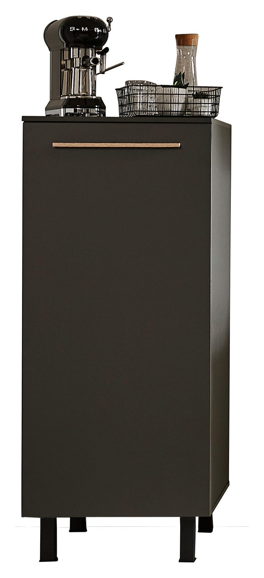 Skrinka na vstavaný spotrebič BILBERRY - biela/antracitová, Design, kompozitné drevo/plast (60/139/60cm) - Carryhome