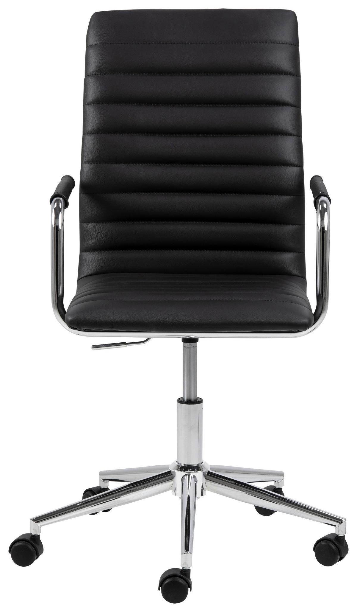 Drehstuhl Winslow - Chromfarben/Schwarz, MODERN, Leder/Kunststoff (51/103/58cm) - MID.YOU