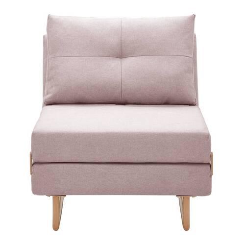 Rozkládací pohovka Malic - růžová - růžová/barvy dubu, Moderní, kov/textil (80/84/90cm) - Bessagi Home