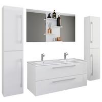 Badmöbel-set 5-tlg. Budasi B: 178 Cm Weiß Dekor - Weiß, MODERN, Keramik/Holzwerkstoff (178cm) - MID.YOU