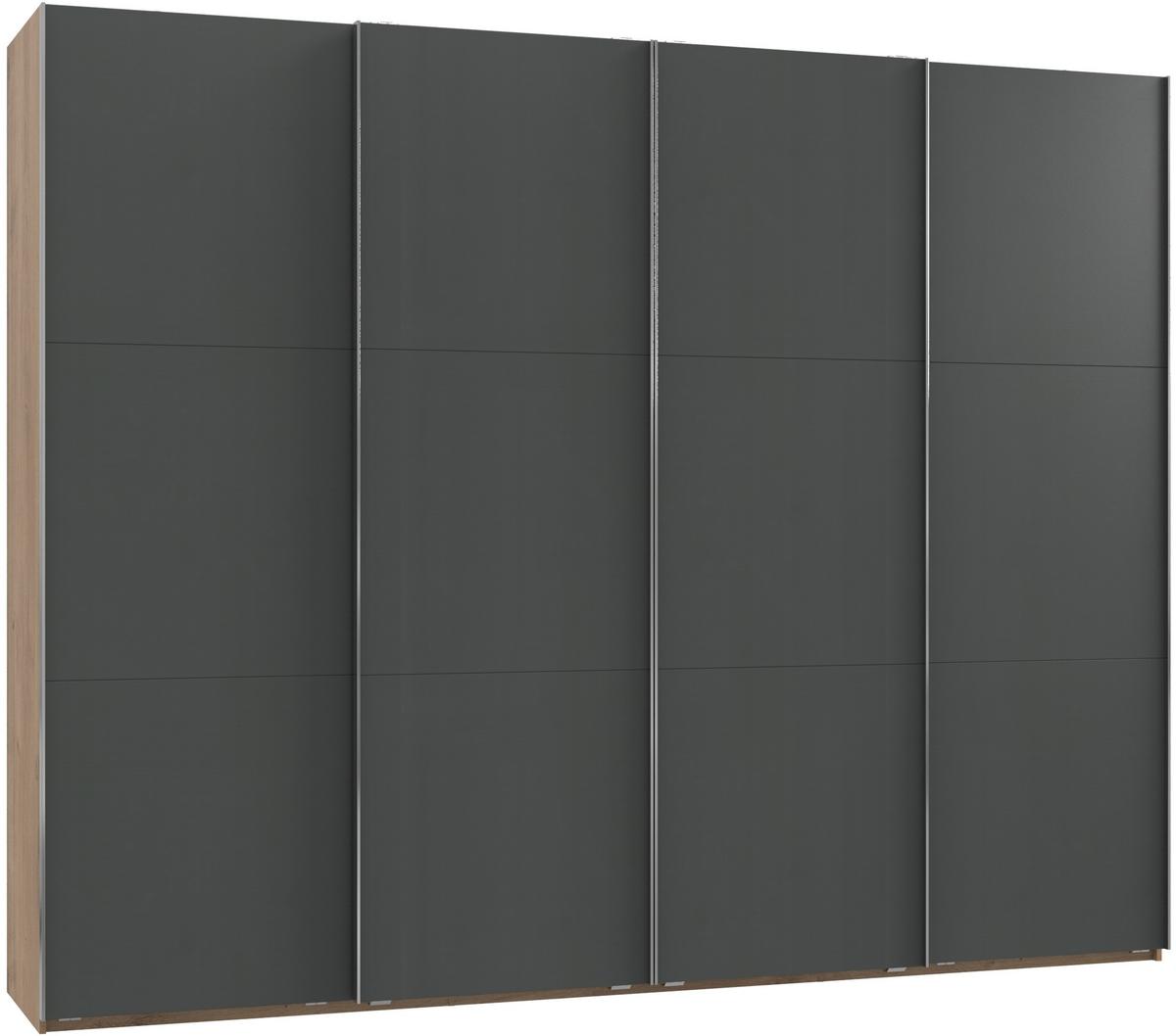 Schwebetürenschrank 300cm Level, Graphit/eiche Dekor - Eichefarben/Graphitfarben, MODERN, Holzwerkstoff (300/236/65cm) - MID.YOU