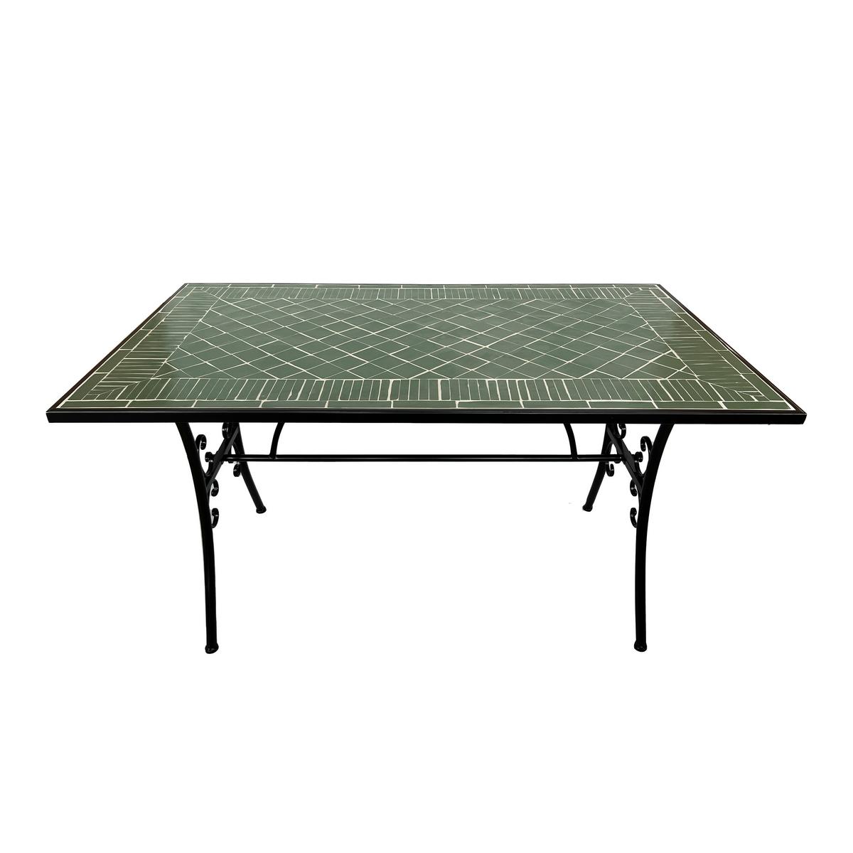 Gartenset Leonie Dk'grün - Dunkelgrün/Schwarz, LIFESTYLE, Keramik/Metall (140/80/75cm) - Ambia Garden