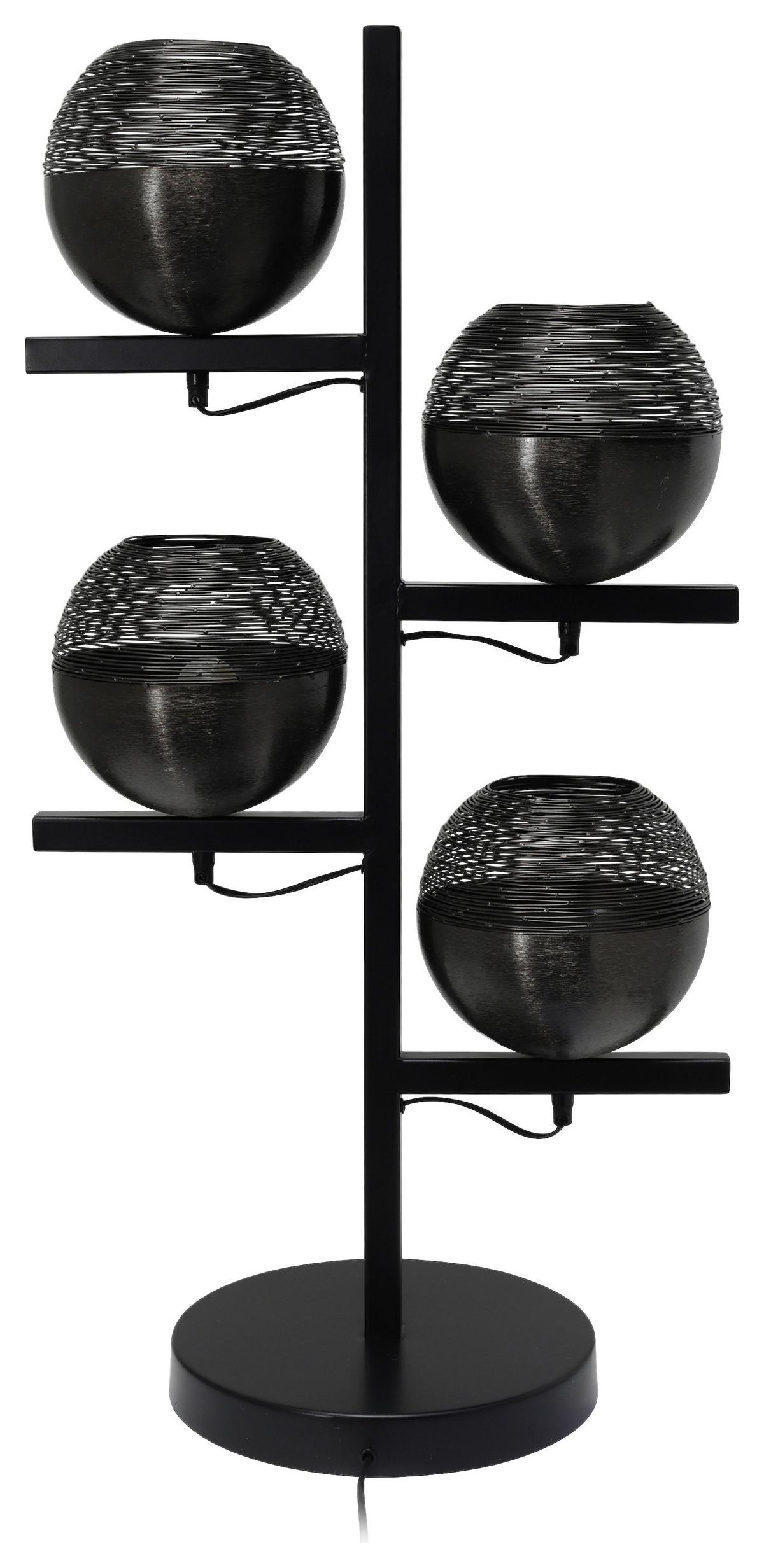 Stehleuchte Eclipse 125 Schwarz B: 31 Cm - Schwarz, Basics, Metall (31/39/92cm) - Kayoom