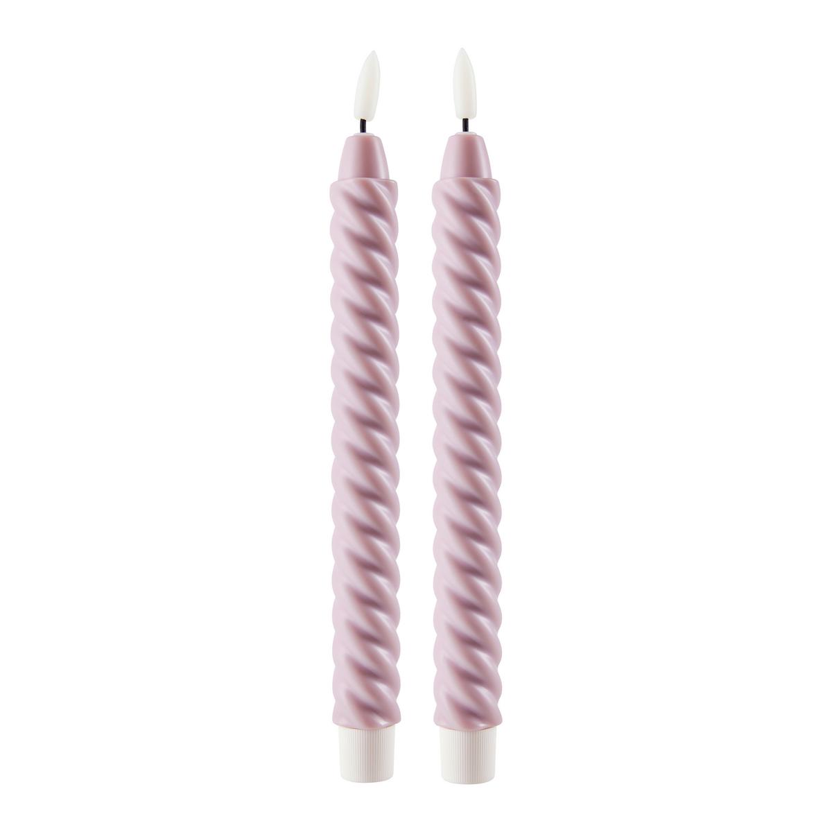 dlhá sviečka TWIST - lila, Konventionell, plast (2/25cm) - Modern Living