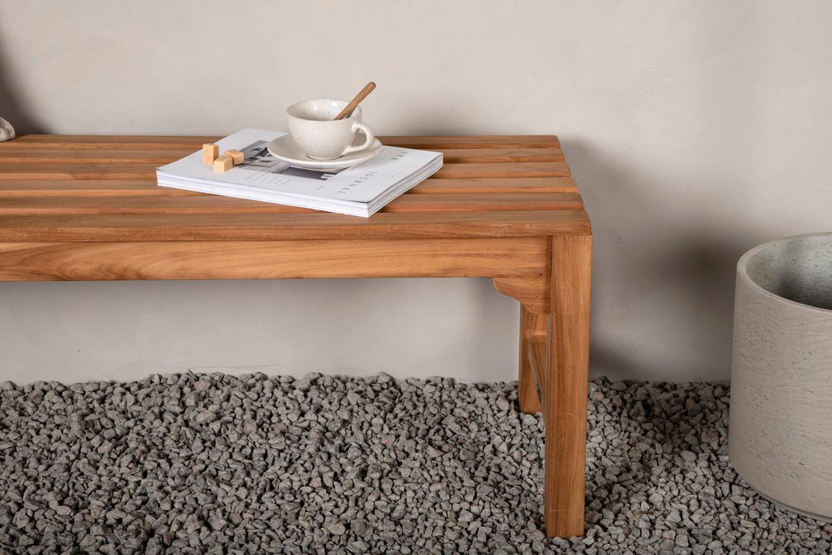 Gartenbank Kenya - Teakfarben, KONVENTIONELL, Holz (150/45/40cm) - Gardenson