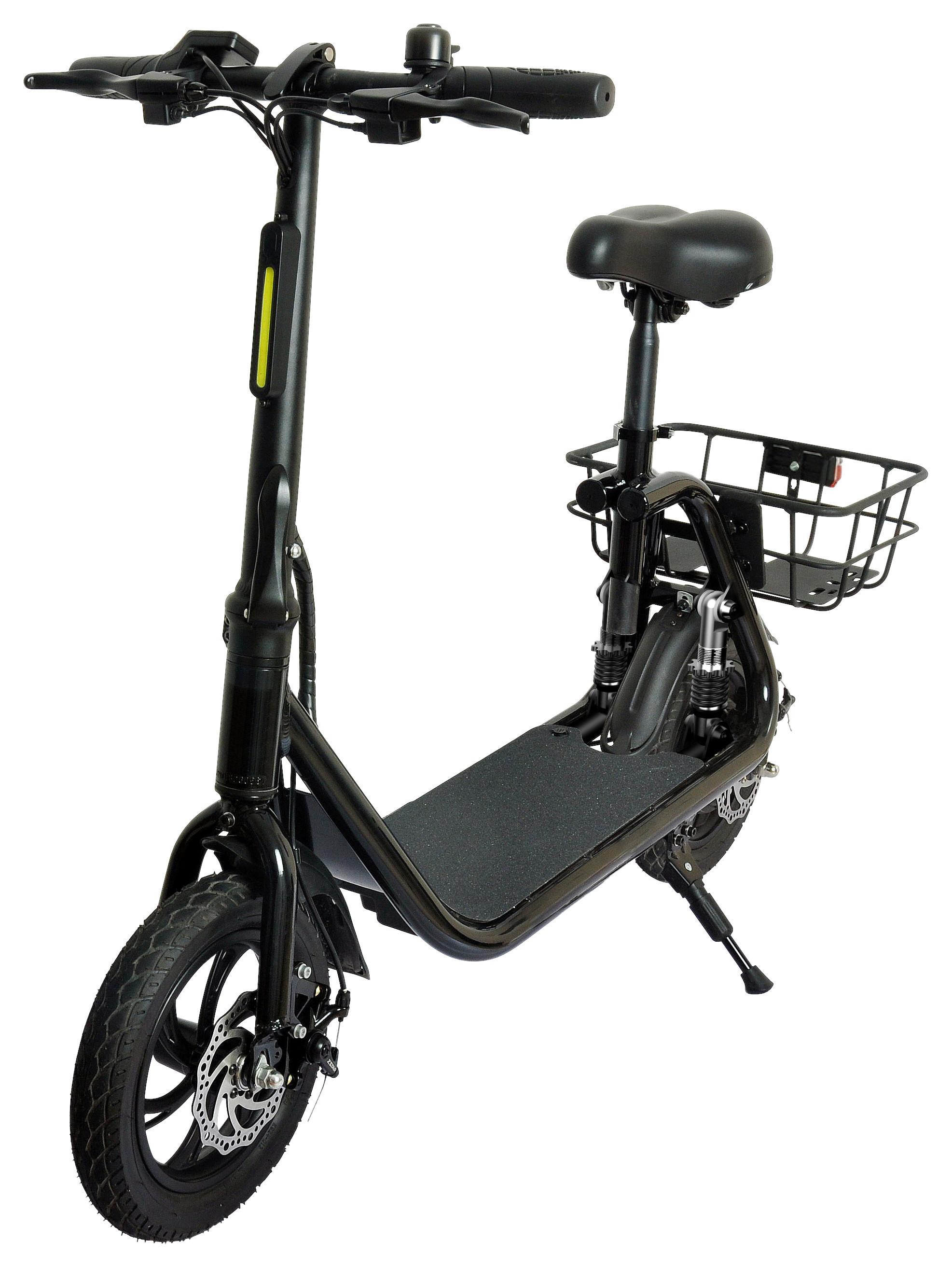 E-Scooter Eks 77 Klappbar inkl. Ladegerät - Schwarz, Basics, Kunststoff/Metall (127/48/97cm)