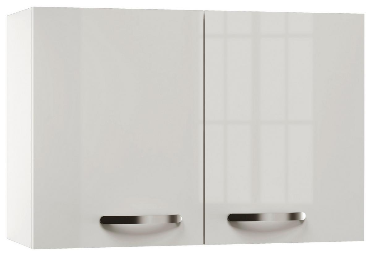 Felsőszekrény Alba - fehér/magasfényű fehér, Modern, faalapú anyag (80/54,8/32cm)