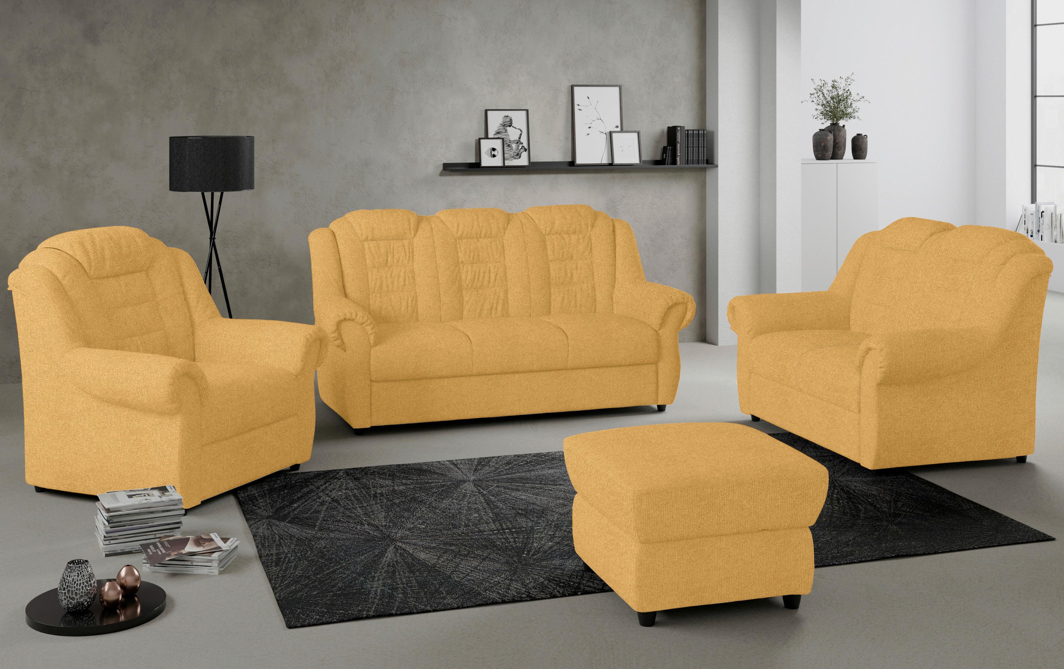Polstersessel Boston Gelb Chenille - Gelb/Schwarz, KONVENTIONELL, Textil (104/102/101cm) - Livetastic