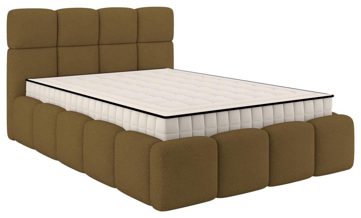 Polsterbett Cloudy mit Matratze Braun, Lf: 120x200 cm - Braun, Trend, Holz/Holzwerkstoff (120/200cm) - Luca Bessoni