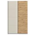 Schwebetürenschrank Feldkirch 136cm Champagner/Eiche Artisan - Champagner/Eiche Artisan, Trend, Holzwerkstoff (136/229/61cm) - Luca Bessoni