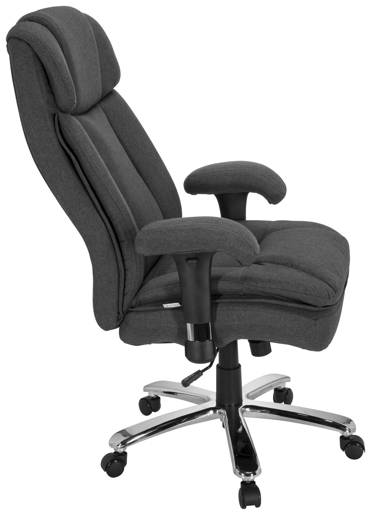 Chefsessel Builder Xxl I Dunkelgrau - Dunkelgrau/Silberfarben, MODERN, Kunststoff/Textil (76/123/81cm) - MID.YOU