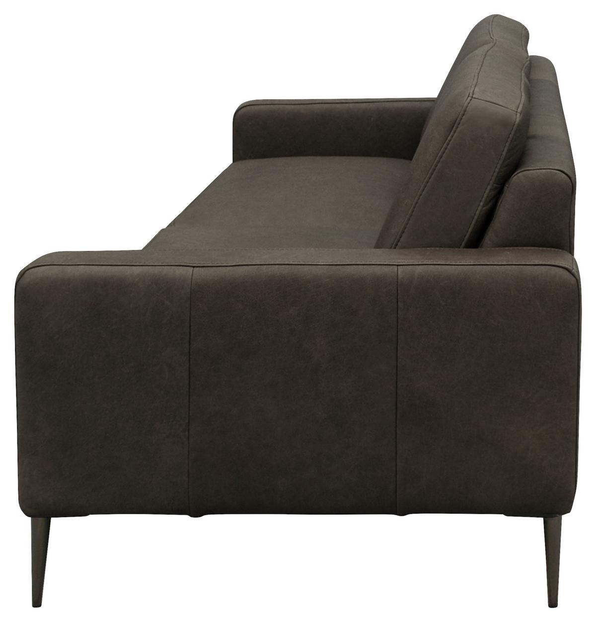 3,5-Sitzer Spring, Fango B: - Fango/Schwarzchrom, Design, Leder (207/85/92cm) - Livetastic