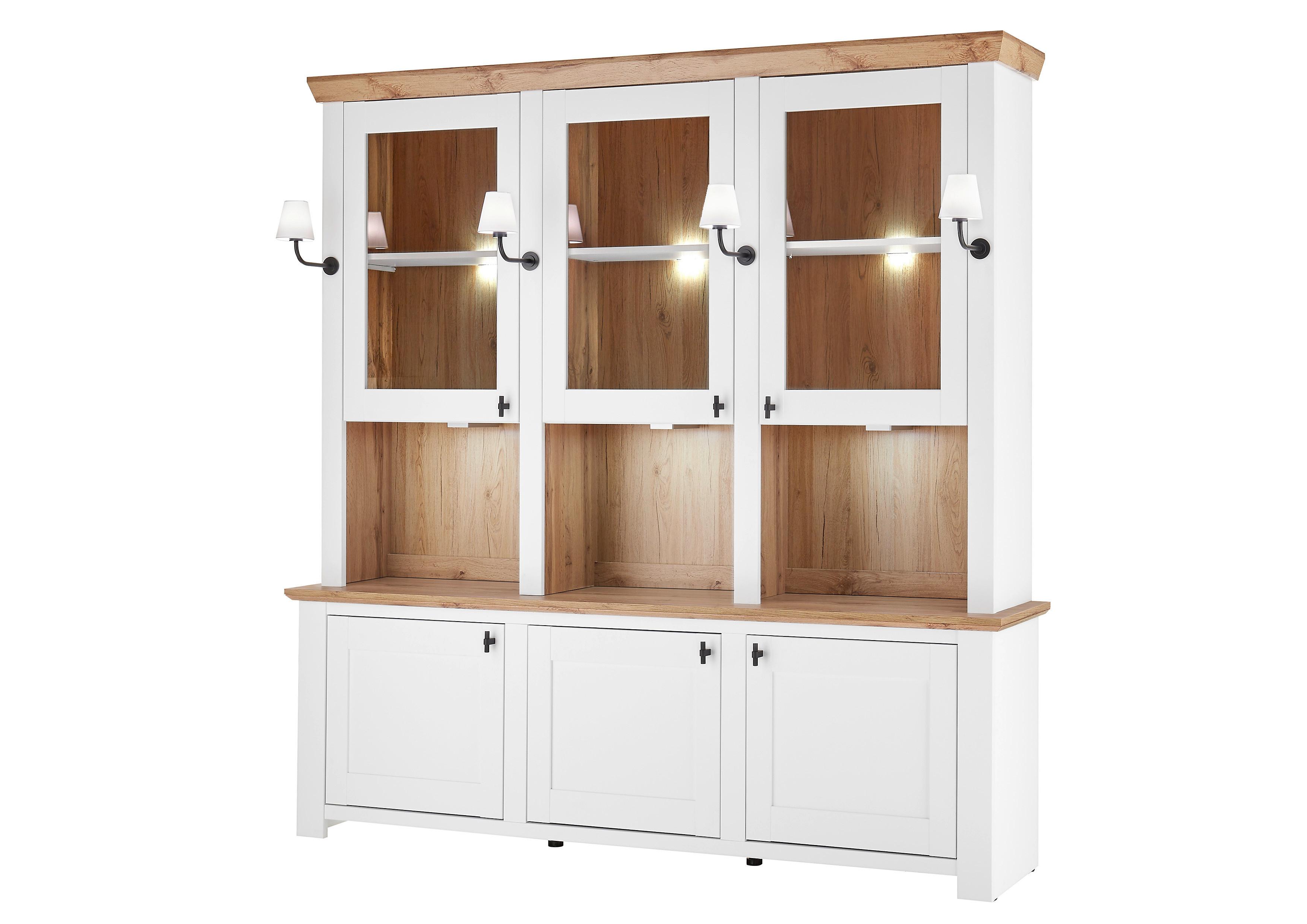 Mehrzweckschrank Bristol Eiche-/Pinienfarben B: 198cm - Eichefarben/Eiche Wotan, Design, Holzwerkstoff (198/206/45cm) - MID.YOU
