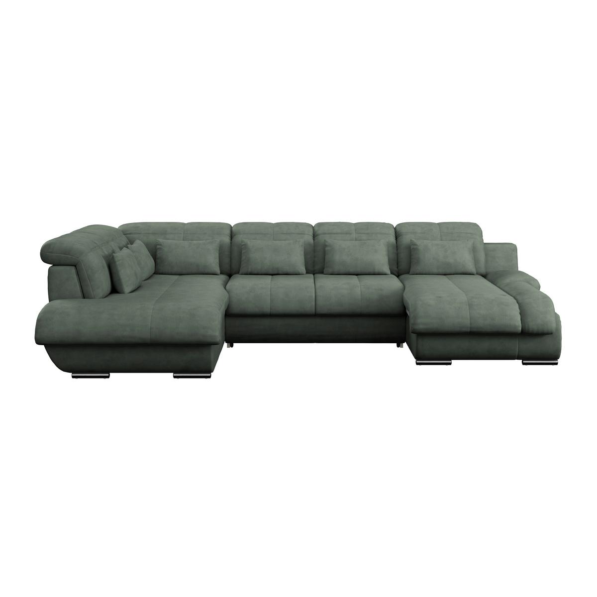 Sedací souprava MULTI tvar U, světle zelená - světle zelená/barvy chromu, Moderní, kov/textil (228/345/184cm) - Luca Bessoni