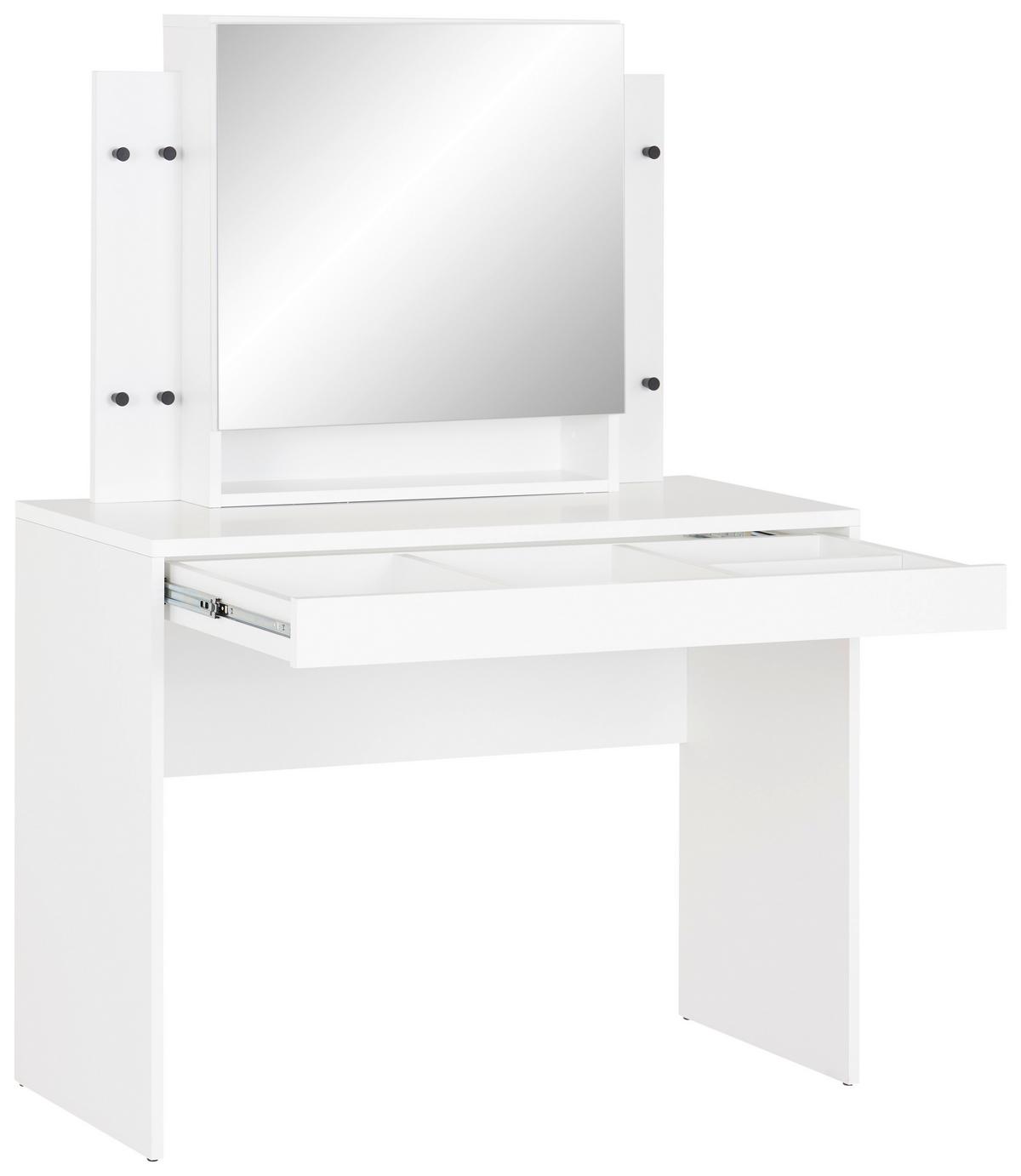 Schminktisch Sandy Weiß B: 100 cm mit Lade - Weiß, MODERN, Holzwerkstoff (100/76/45cm)