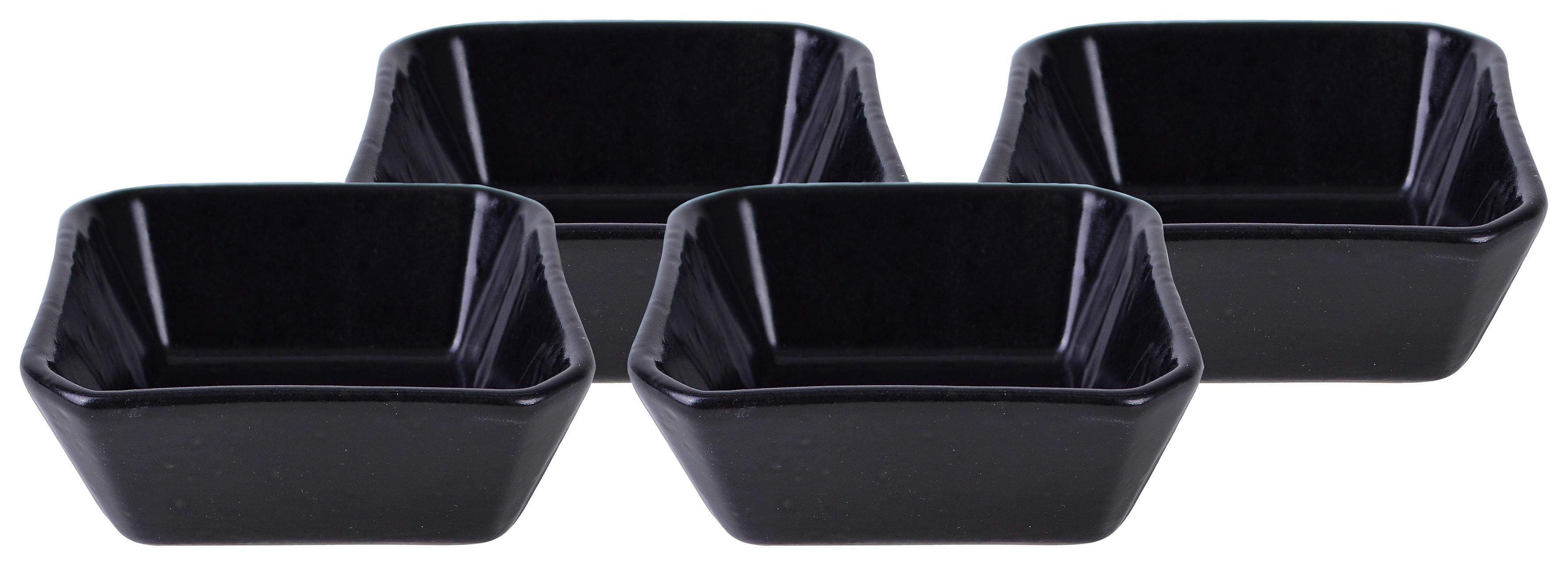 Dipschalenset aus Keramik Street, 8,5x8,5 cm, Schwarz - Schwarz, Basics, Keramik (8,5/8,5cm) - Creatable