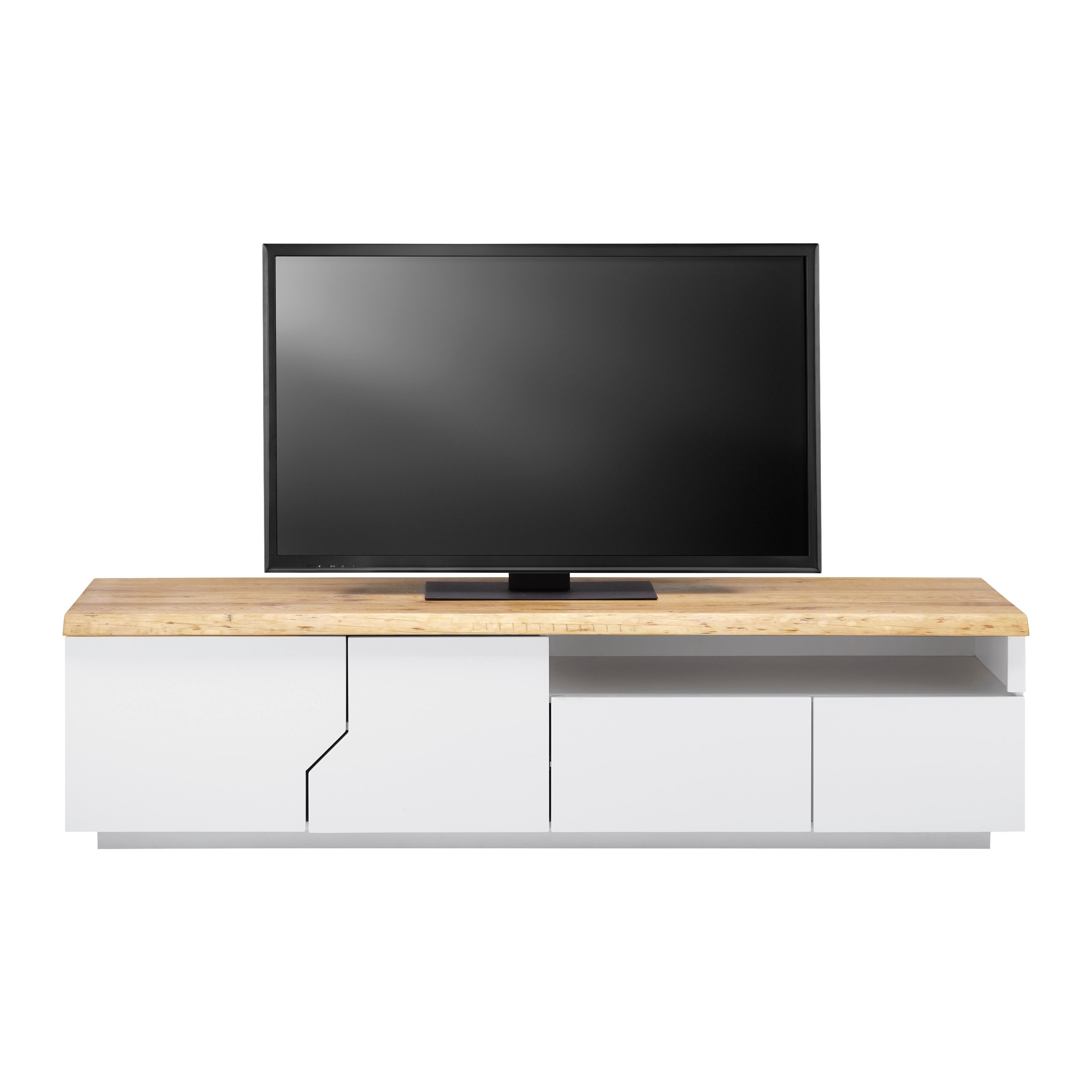Tv Díl Carlos - bílá/barvy dubu, Moderní, dřevo (180/46,5/42cm) - Modern Living