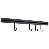 Hakenleiste Küche Mit Led L: 60 Cm + 4 Haken, Küchenreling - Schwarz, MODERN, Metall (60cm) - Sistant