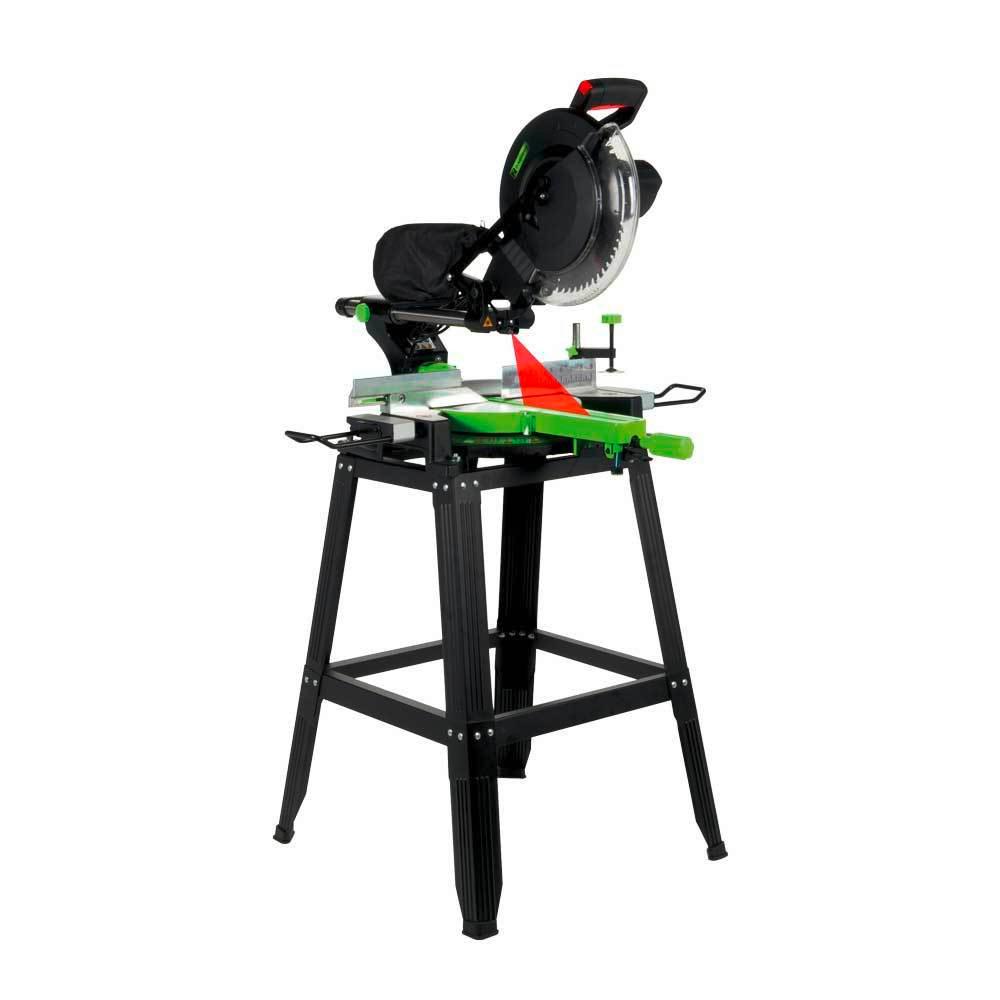 Kappsäge Zi-Kgs305uk 2000 W, ausziehbare Werkstückauflage - Grün, Basics, Metall (750/50/48cm) - Zipper