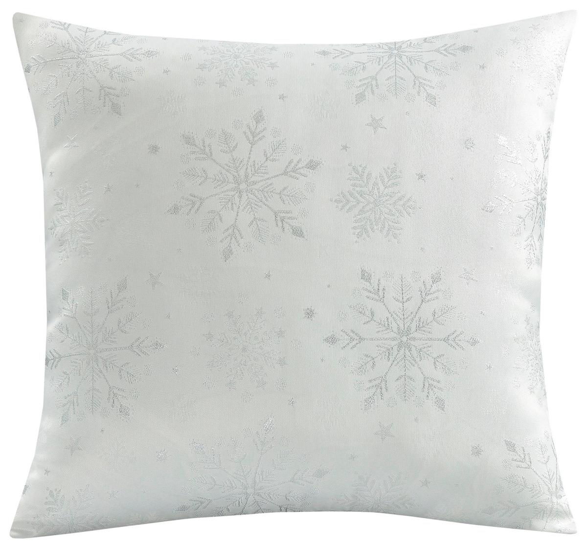 Zierkissen Snowy - Silberfarben/Weiß, ROMANTIK / LANDHAUS, Textil (45/45cm) - James Wood