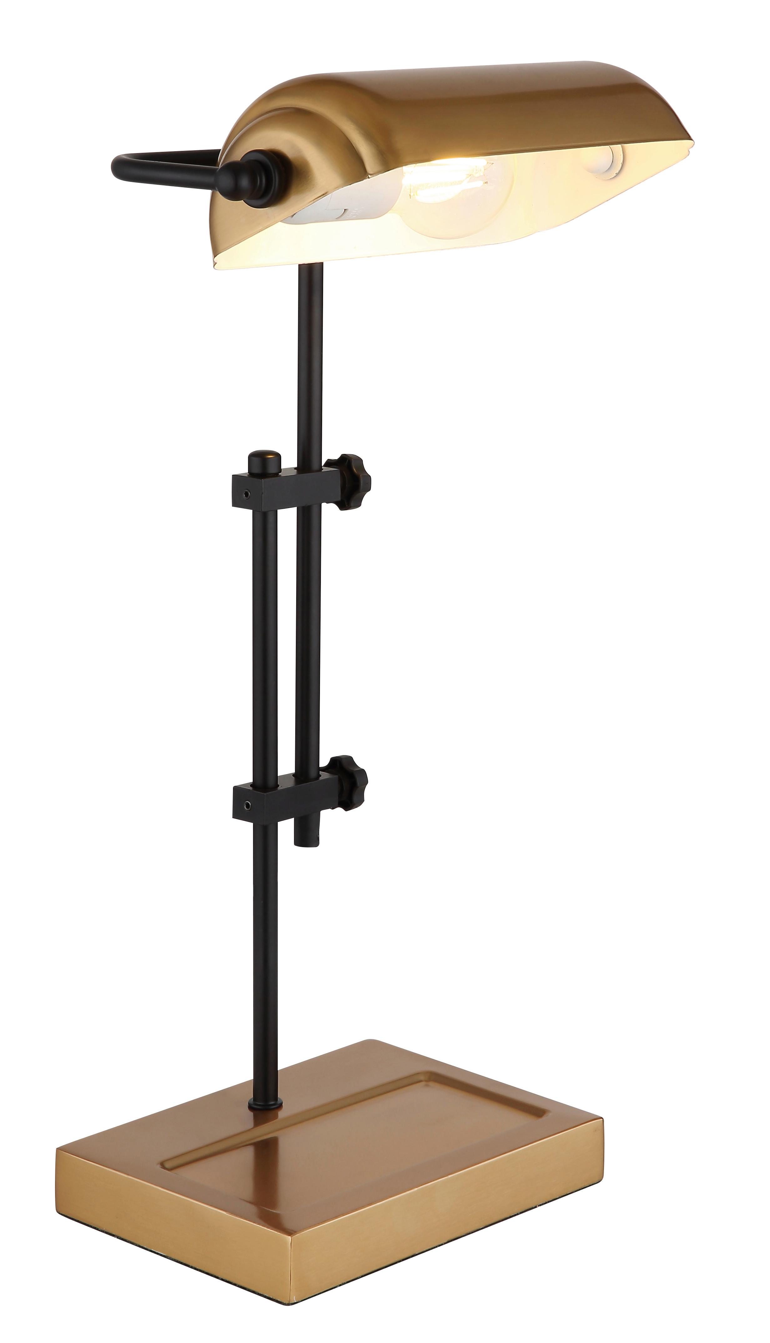 Tischleuchte 24918m - Goldfarben/Schwarz, KONVENTIONELL, Metall (26,5/18,2/50cm) - Globo