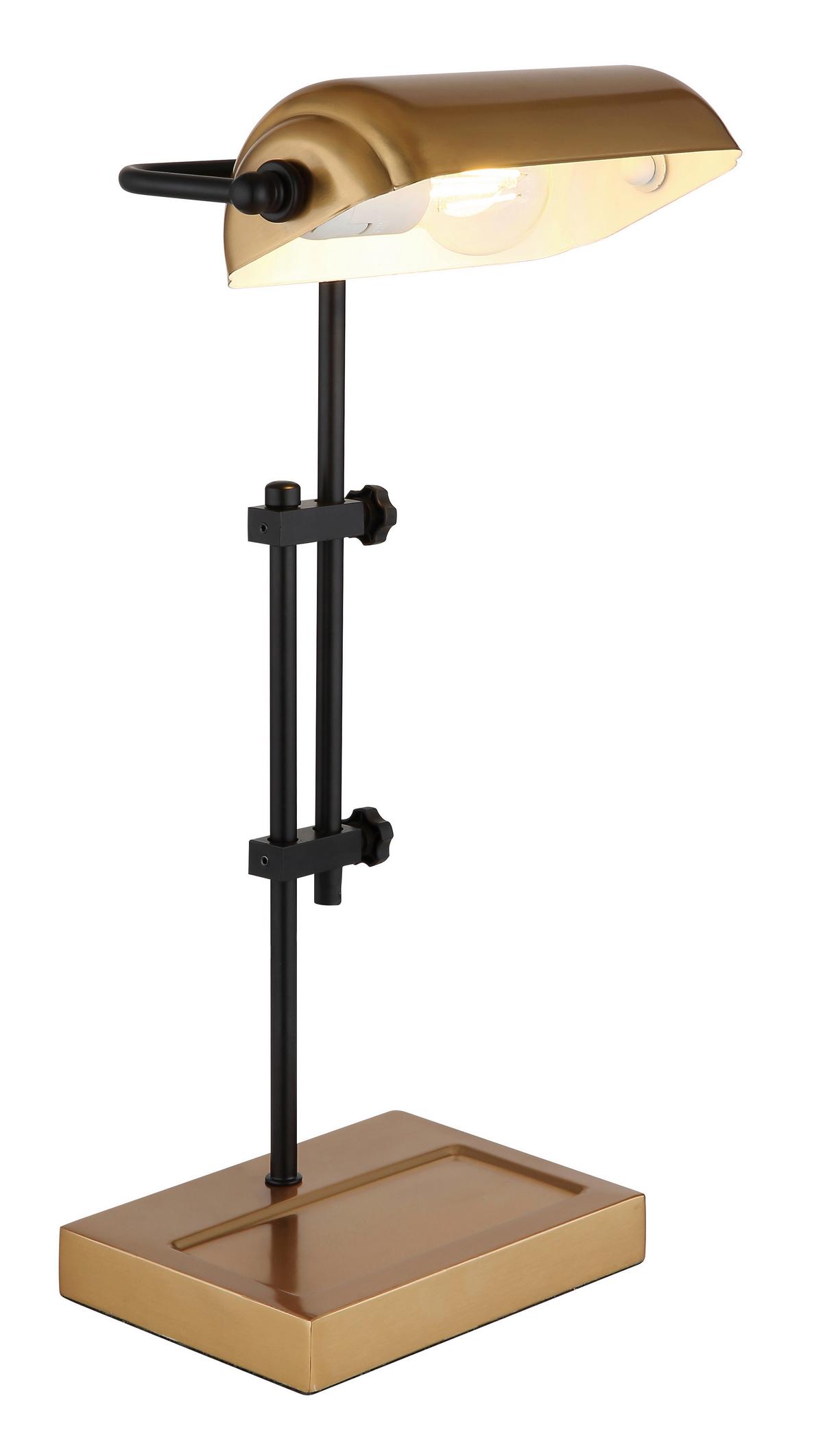 Tischleuchte 24918m - Goldfarben/Schwarz, KONVENTIONELL, Metall (26,5/18,2/50cm) - Globo