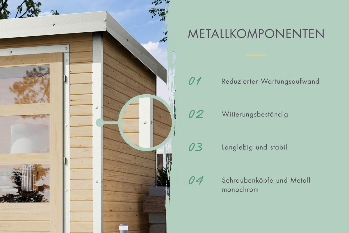 Gartenhaus Gaia 2c 40121 Gaia 2 C - Anthrazit/Weiß, Basics, Holz (400/209/213cm)