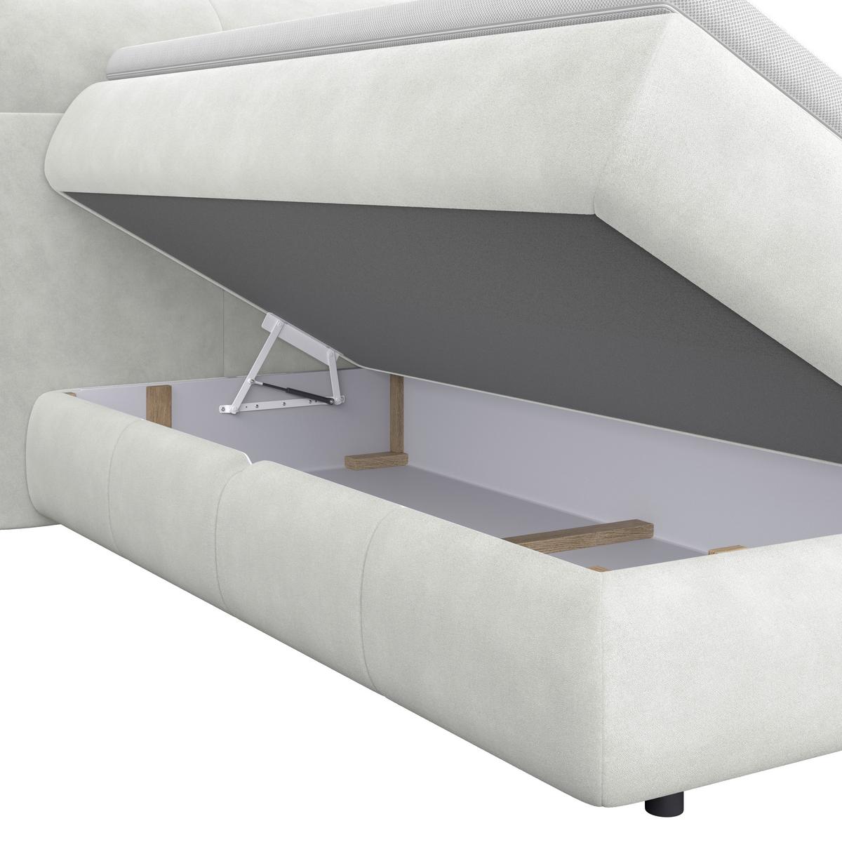 Boxspringbett Carmelo Creme 180x200 cm - Creme/Schwarz, Trend, Textil (180/200cm)