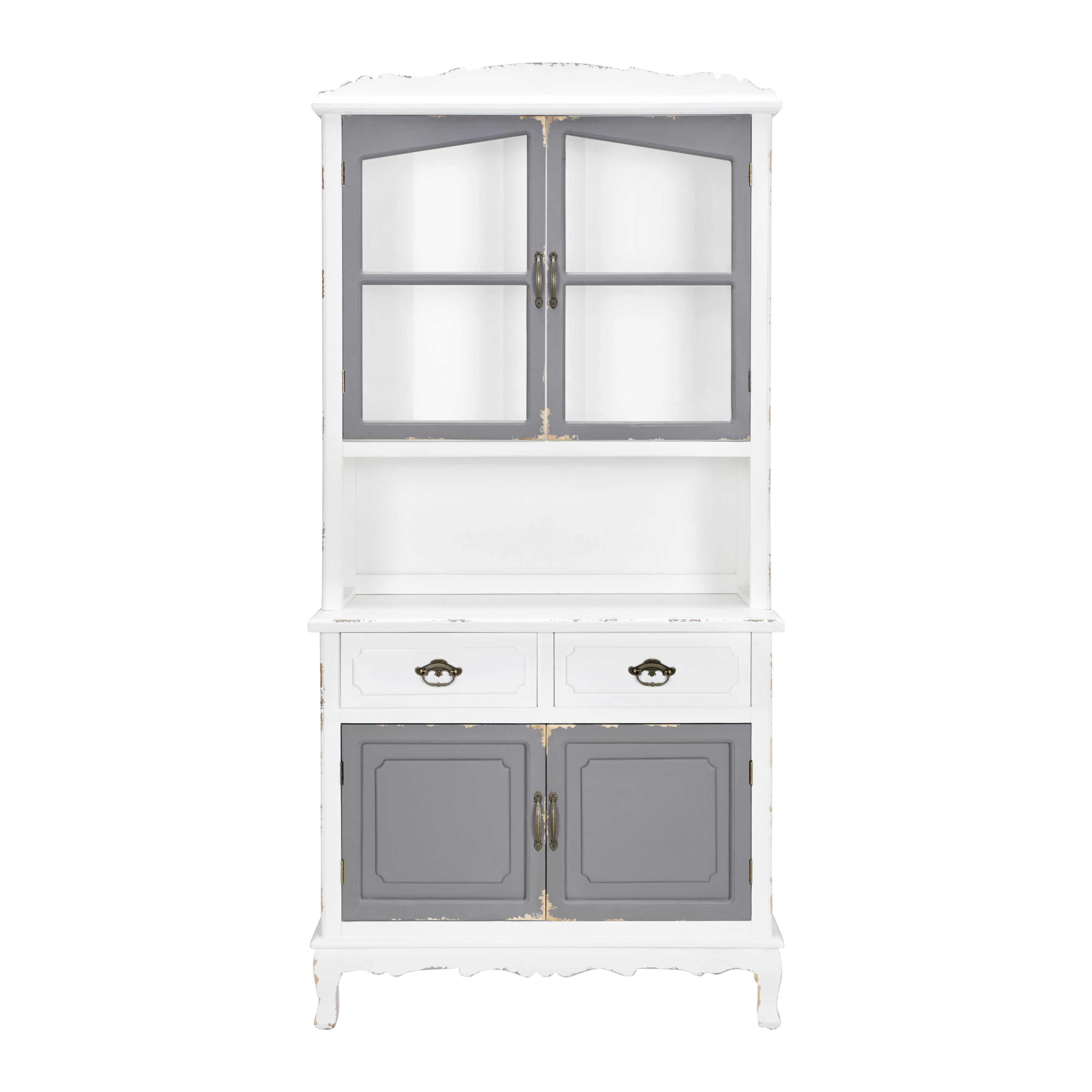 Kredenc Riccardo - šedá/bílá, Moderní, kov/dřevo (90/184/43cm) - Bessagi Home