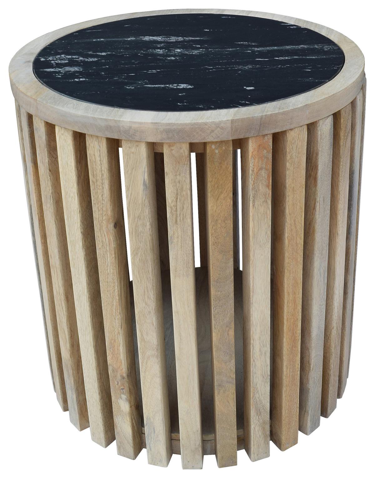 Konferenční stolek SWAY 45 - černá/přírodní barvy, Moderní, kov/dřevo (45/50/45cm) - Premium Living