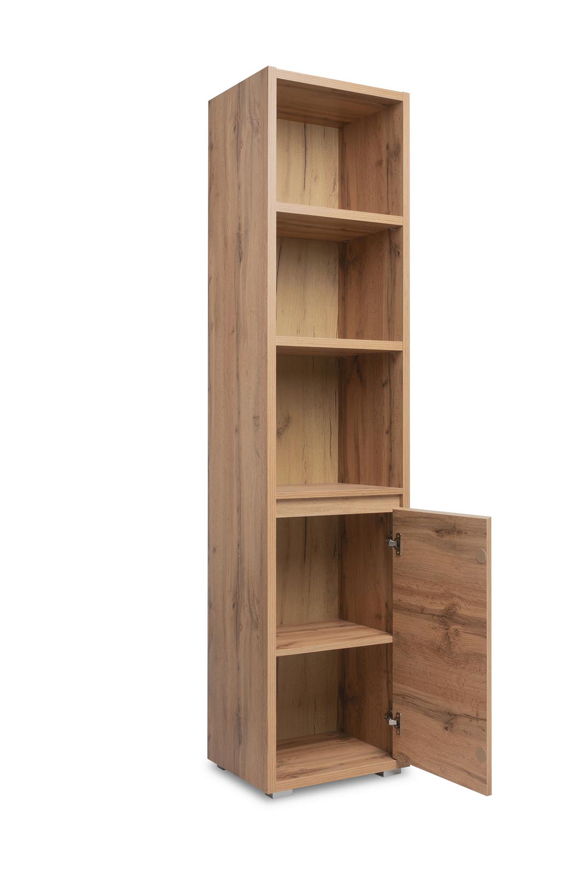 Regal Image 45 Cm Eichefarben - Eichefarben/Silberfarben, Basics, Holzwerkstoff (45/191/37cm) - MID.YOU