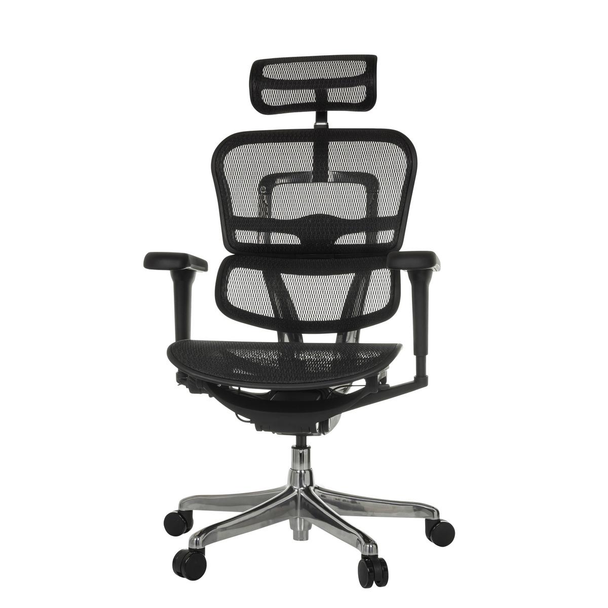 Drehstuhl Ergohuman Ultra Gen2 Schwarz B: 65 cm - Silberfarben/Schwarz, MODERN, Kunststoff/Textil (65/132/60cm) - MID.YOU