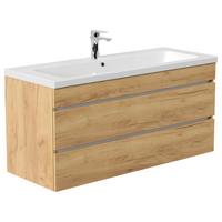 WASCHTISCHKOMBI Fellini Eichefarben B: 120cm - Eichefarben/Weiß, Basics, Holzwerkstoff/Stein (120cm) - MID.YOU