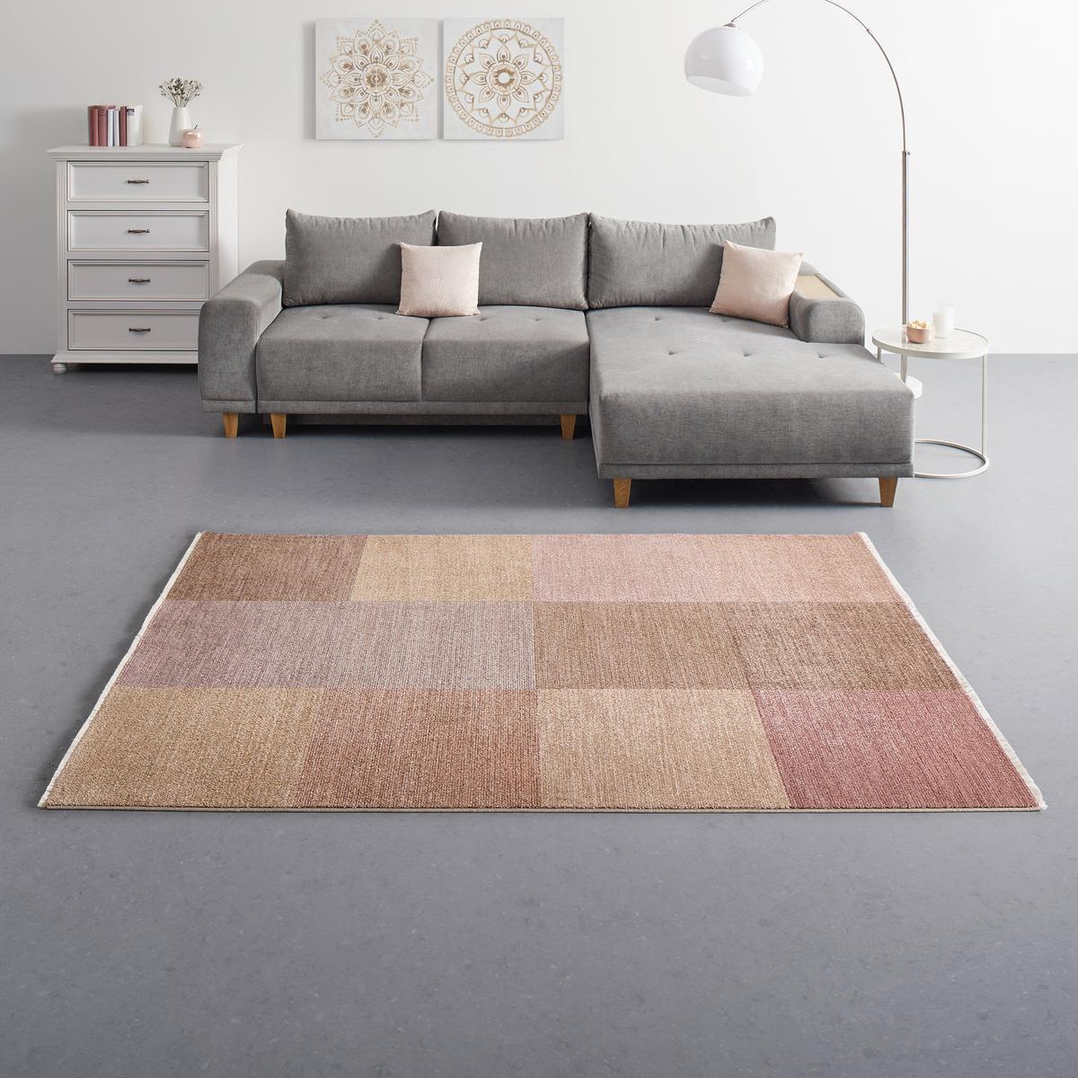 TKANÝ KOBEREC URBAN SQUARE ROSE - růžová/vícebarevná, Konvenční, textil (80/150cm) - Mömax