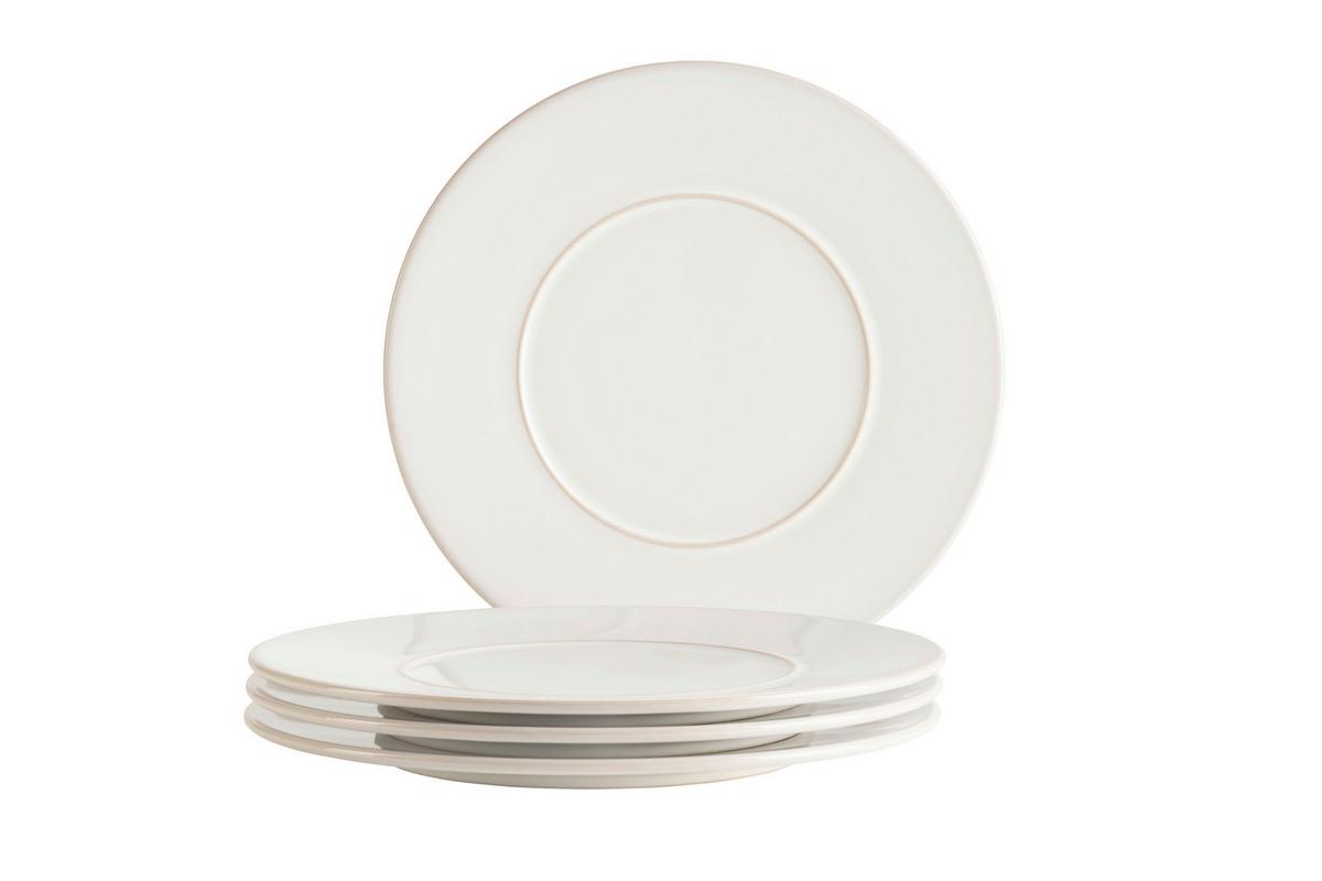 Tellerset Unico Weiß 4-teilig - Weiß, Basics, Keramik - Mäser