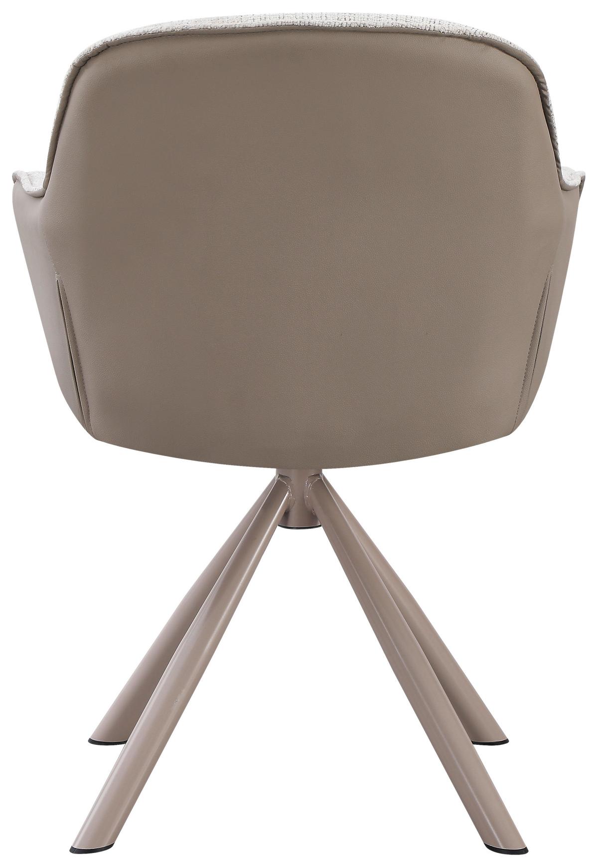 Stolička s podrúčkami Eileen sivá/béžová - sivá/béžová, Modern, kov/textil (62/85/61cm) - Mömax