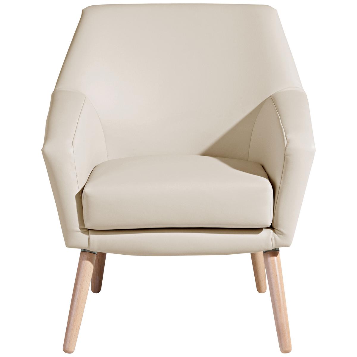 Polstersessel Mit Armlehnen Alegro Lederlook Beige - Beige/Buchefarben, Design, Textil (67/81/71cm) - Max Winzer
