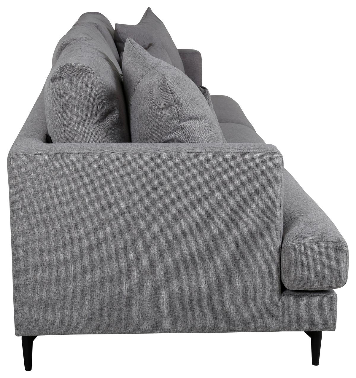 3-Sitzer-Sofa Sofia - Schwarz/Grau, Design, Holz/Kunststoff (260/86/88cm) - Livetastic
