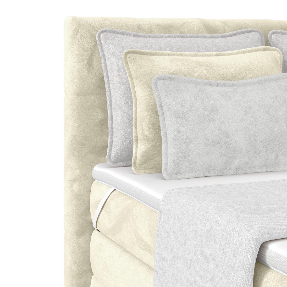 Boxspringbett mit Topper und Bettkasten 140x200 cm Medino - Champagner, KONVENTIONELL, Holz/Holzwerkstoff (140/200cm) - Luca Bessoni