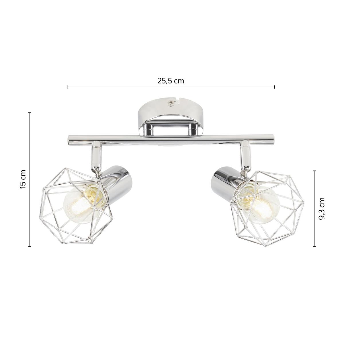 Svítidlo bodové Klausi 25,5cm, 2x40 Watt - Moderní, kov (25,5/15cm) - Mömax