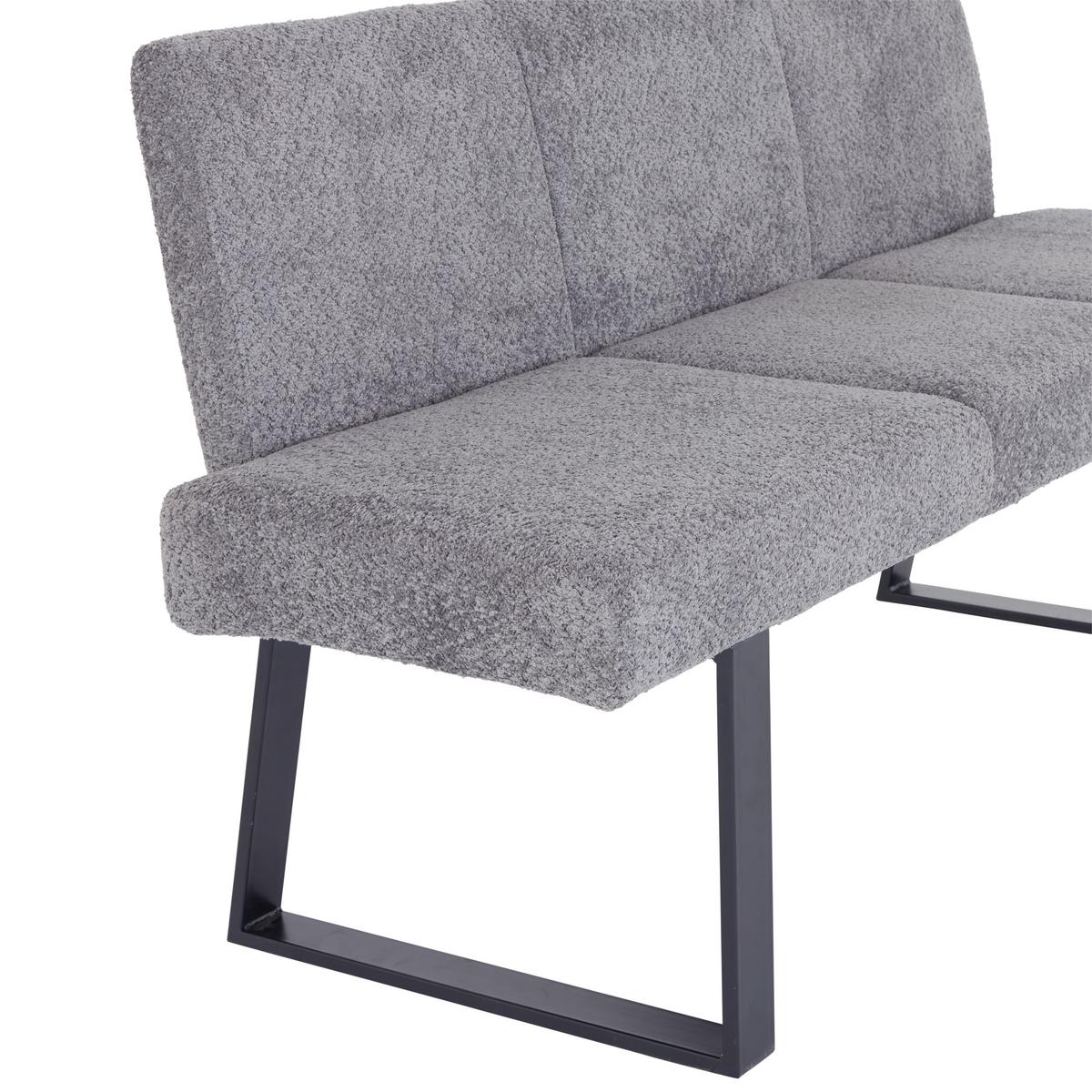 Sitzbank Grau Tampa 166x82x61 Cm - Schwarz/Grau, MODERN, Textil/Metall (166/82/61cm) - MID.YOU