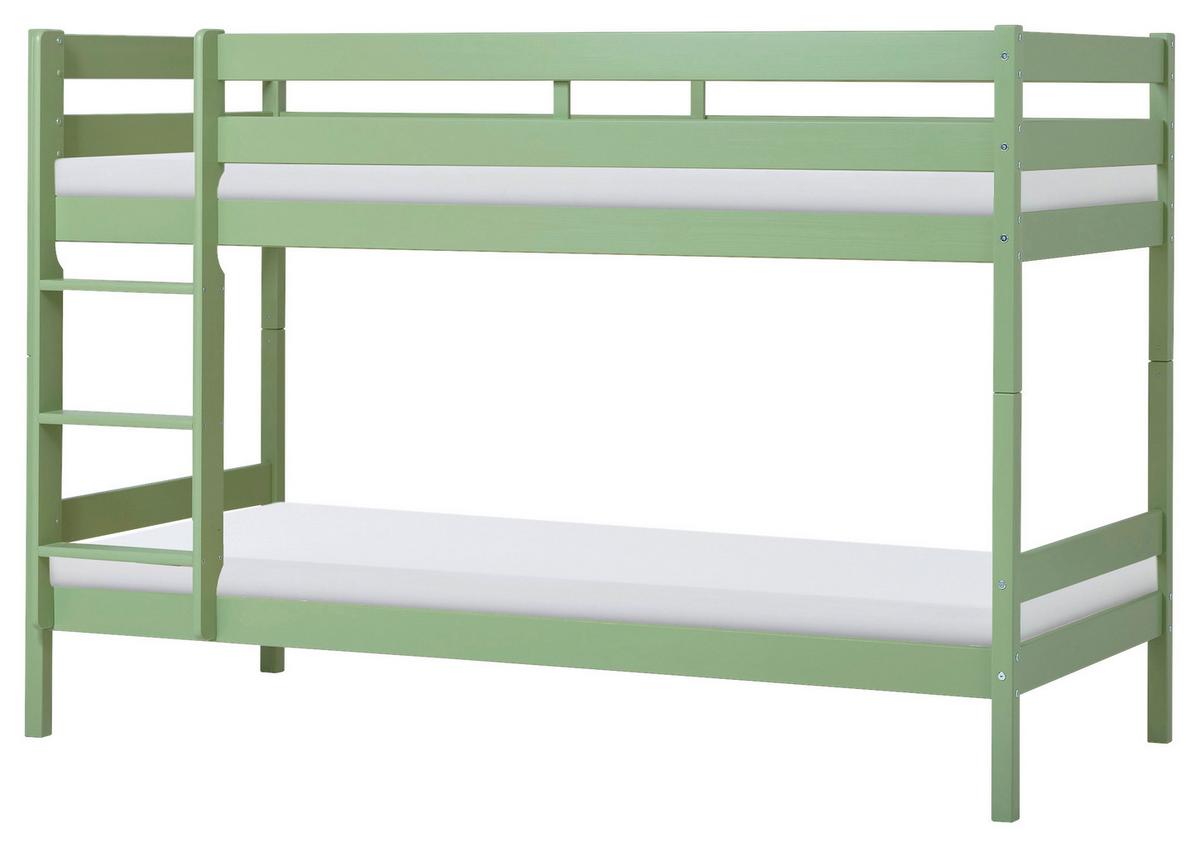 Etagenbett Eco Comfort Grün, Lf: 90x200 cm - Naturfarben/Grün, MODERN, Holz (90/200cm) - MID.YOU